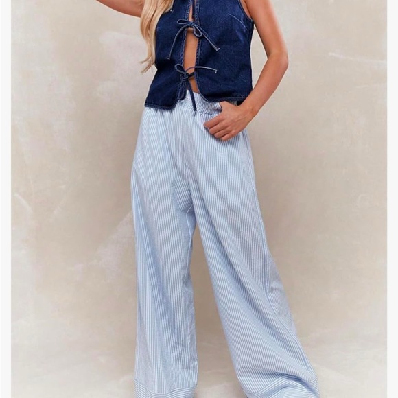 Front-Tie Jean Vest - Picture 3 of 3